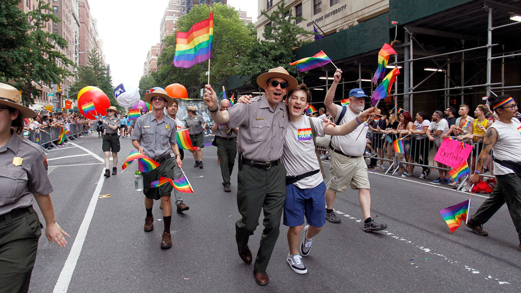 Father and son at NYC Pride Parade 2018

