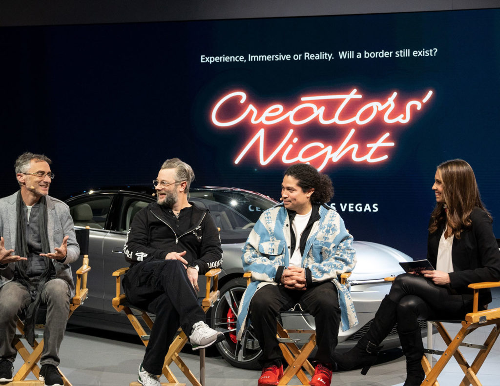 (L-R) Glenn Gainor, Head of Physical Production, Screen Gems, Sony Pictures Motion Picture Group; Cory Barlog, Writer / Director, Sony Interactive Entertainment; & Mike Larson, Sound Engineer for Sony Music artist Pharrell Williams
