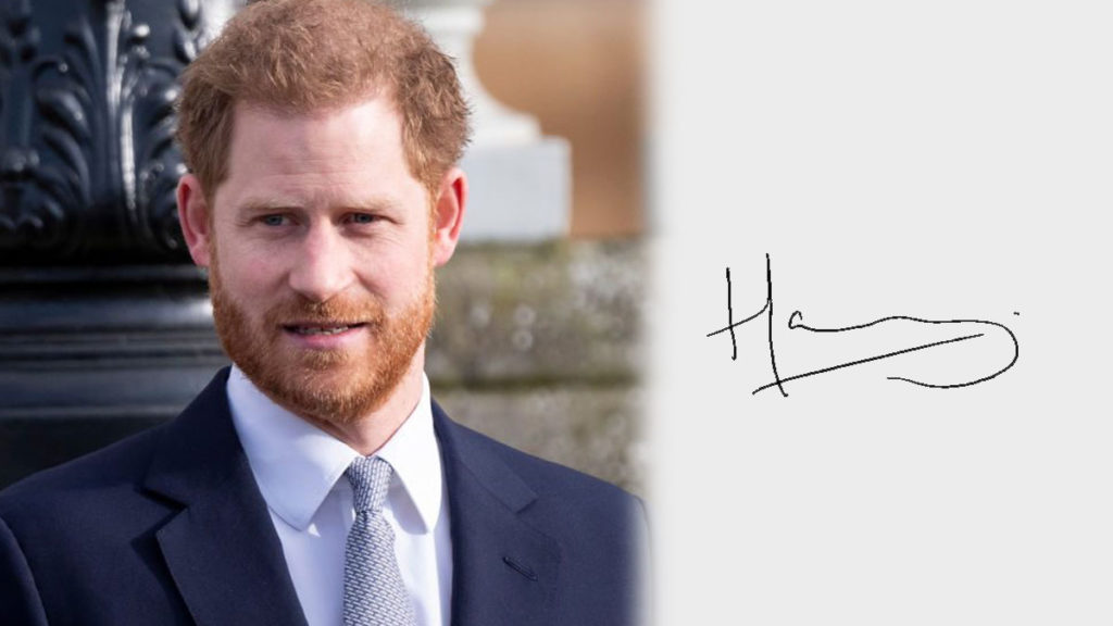Prince Harry, Duke of Sussex Signature