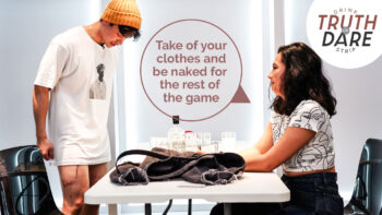 Strangers play Truth or Dare, Drink or Strip | Clare & Donovan